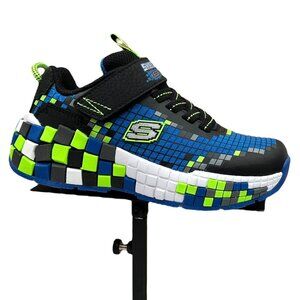 Skechers Megacraft Little Boys Athletic Slip-on Sneaker Size 11 Black-Blue-Green